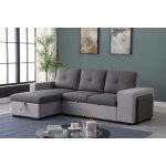 CANAPE D'ANGLE CONVERTIBLE ET REVERSIBLE EN TISSU - GRIS – Image 2