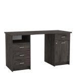 BUREAU 1 PORTE ET 4 TIROIRS - CHÊNE – Image 2