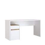 BUREAU 1 PORTE + 1 TIROIR - BLANC ET CHENE – Image 2