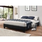 LIT 160 X 200 CM PVC AVEC SOMMIER - NOIR – Image 2