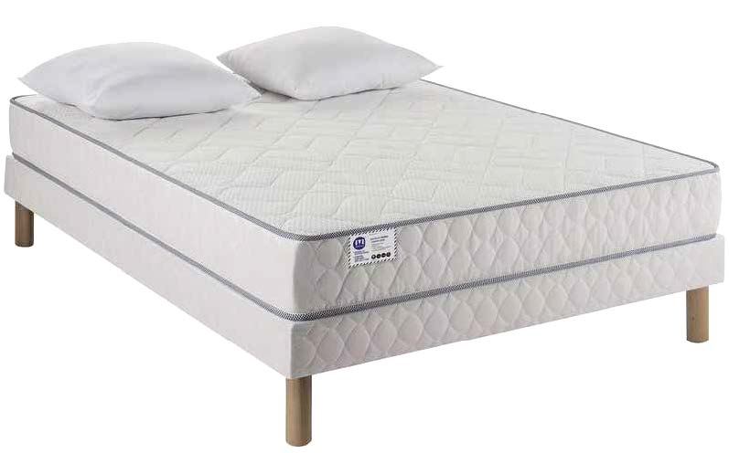 MATELAS RESSORT 160 X 200 + SOMMIER + 2 OREILLERS 60X60 SUPER TRIO - MERINOS – Image 2