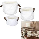LOT DE 3 PANIERS BLANC -AVEC POIGNÉE – Image 2