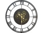 HORLOGE MURALE À ENGRENAGES - NOIR ET OR – Image 2
