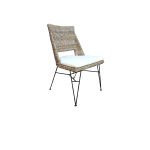 CHAISE AVEC COUSSINS EN MÉTAL - ROTIN – Image 2