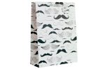 SAC CADEAU TAILLE L - MOTIF MOUSTACHES NOIR ET BLANC – Image 2