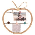 PORTE-PHOTOS POMME AVEC PINCES - BOIS NATUREL – Image 2