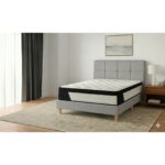 PACK MATELAS 160 X 200 CM +  LIT + PIEDS - GRIS CLAIR – Image 2