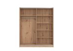 ARMOIRE 2 PORTES COULISSANTES + MIROIR - CHENE ARTISAN & NOIR – Image 3