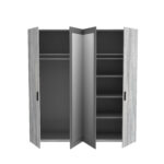 ARMOIRE 4 PORTES + MIROIR - GRIS ET NOIR – Image 3