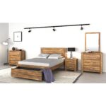 LIT 160 X 200 CM + TIROIR DE RANGEMENT - ACACIA – Image 2