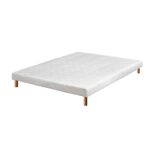 SOMMIER TAPISSIER 160 X 200 + PIEDS BOIS - BLANC – Image 2