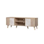 MEUBLE TV  2 PORTES +  2 NICHES - CHENE ET GRIS – Image 2