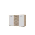 ENFILADE 2 PORTES / 4 TIROIRS - BLANC ET CHENE – Image 2