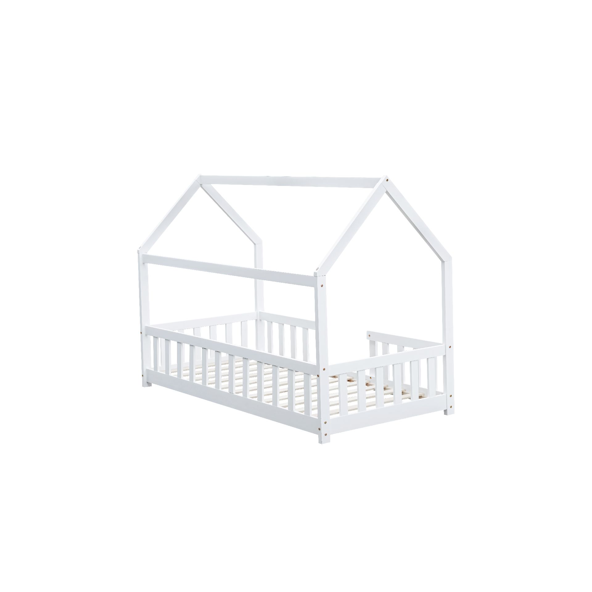 LIT CABANE 90 X 190 CM AVEC SOMMIER –  BLANC