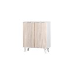 MEUBLE CHAUSSURES 2 PORTES -  CHENE ET BLANC – Image 2