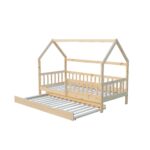 LIT 90 X 190 CM BOIS AVEC SOMMIERS  - NATUREL – Image 2