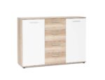 COMMODE 2 PORTES & 4 TIROIRS - BLANC & CHENE JACKY – Image 2
