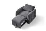 FAUTEUIL CONVERTIBLE EN TISSU - GRIS FONCÉ – Image 3