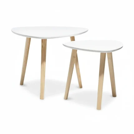 LOT DE 2 BOUTS DE CANAPE BLANC