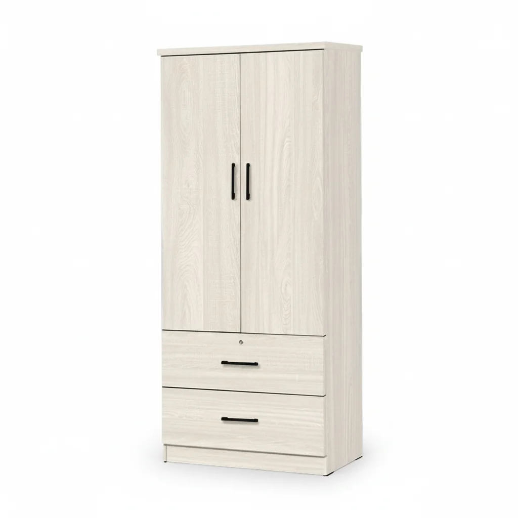 ai-product-image-137660-1767477549 ARMOIRE 2 PORTES + 2 TIROIRS - CHÊNE CLAIR – Image 1