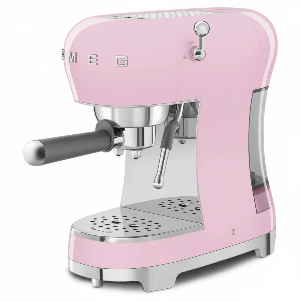 ai-product-image-138130-1767478526 MACHINE EXPRESSO THERMOBLOCK 15 BARS 1350 W 1,1 L - ROSE - SMEG – Image 1