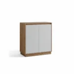 COMMODE 2 PORTES - CHENE ET BLANC