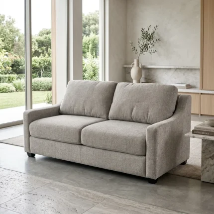 CANAPE LIT AVEC MATELAS EN TISSU - BEIGE