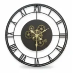 HORLOGE MURALE À ENGRENAGES - NOIR ET OR