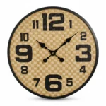 HORLOGE MURALE - BEIGE ET NOIR