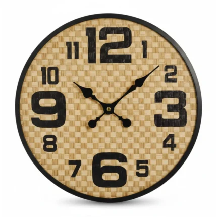 HORLOGE MURALE - BEIGE ET NOIR