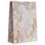SAC CADEAU TAILLE L - MOTIF FLORAL PASTEL ROSÉ