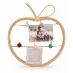 PORTE-PHOTOS POMME AVEC PINCES - BOIS NATUREL