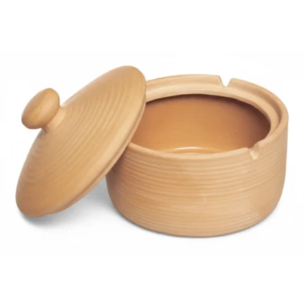 POT EN TERRE CUITE AVEC COUVERCLE – MARRON