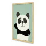 TABLEAU DÉCO ENFANT AVEC PANDA EN RELIEF – COLORIS VERT ET NOIR/BLANC