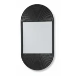MIROIR RECTANGULAIRE AVEC FINITIONS DEMI-CERCLE RAINURÉES – COLORIS NOIR