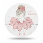 TAPIS ROND 149 CM - BLANC ET ROSE