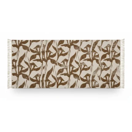 TAPIS FEUILLAGE - BEIGE ET MARRON