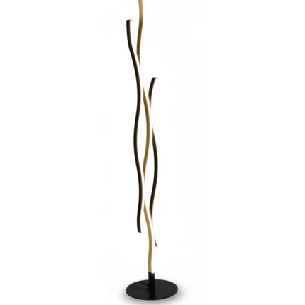 LAMPADAIRE LED LORDY - NOIR ET DORÉ