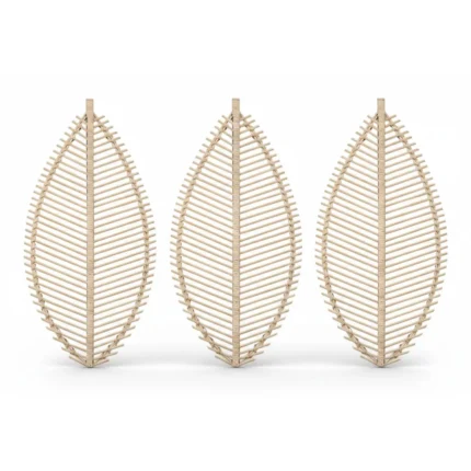 LOT DE 3 FEUILLES DE BAMBOU - NATUREL