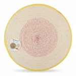 SET DE TABLE ROND - BEIGE ET ROSE