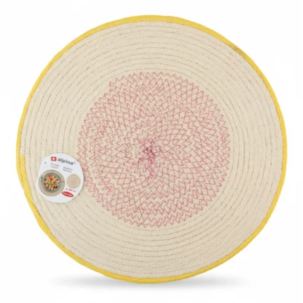 SET DE TABLE ROND - BEIGE ET ROSE