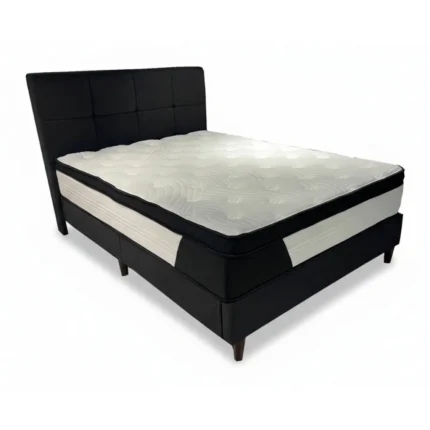 PACK MATELAS 180 X 200 CM + LIT + PIEDS - GRIS FONCE