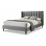 LIT TISSU 140 X 190 CM AVEC SOMMIER - GRIS