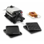 GAUFRIER KING SIZE 4-EN-1 PLAQUES INTERCHANGEABLES - NOIR & INOX - TEFAL