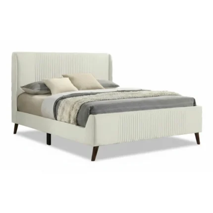 LIT TISSU 160 X 200 CM AVEC SOMMIER -  BEIGE