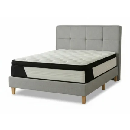 PACK MATELAS 180 X 200 CM +  LIT + PIEDS - GRIS CLAIR