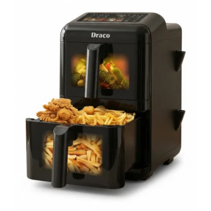AIR FRYER 11,6 L GRANDE CAPACITÉ DOUBLE CUVE - NOIR - DRACO