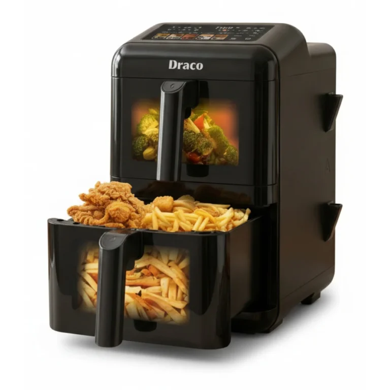 AIR FRYER 11,6 L GRANDE CAPACITÉ DOUBLE CUVE - NOIR - DRACO