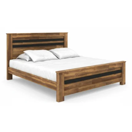 LIT 160 X 200 CM + SOMMIER - BOIS D'ACACIA