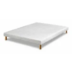 SOMMIER TAPISSIER 140 X 190 + PIEDS BOIS - BLANC